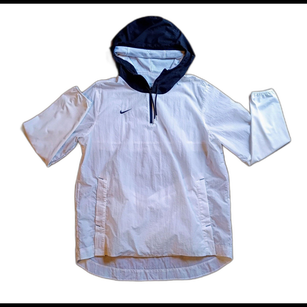 Nike White Black Hooded Quarter Zip Jacket XL